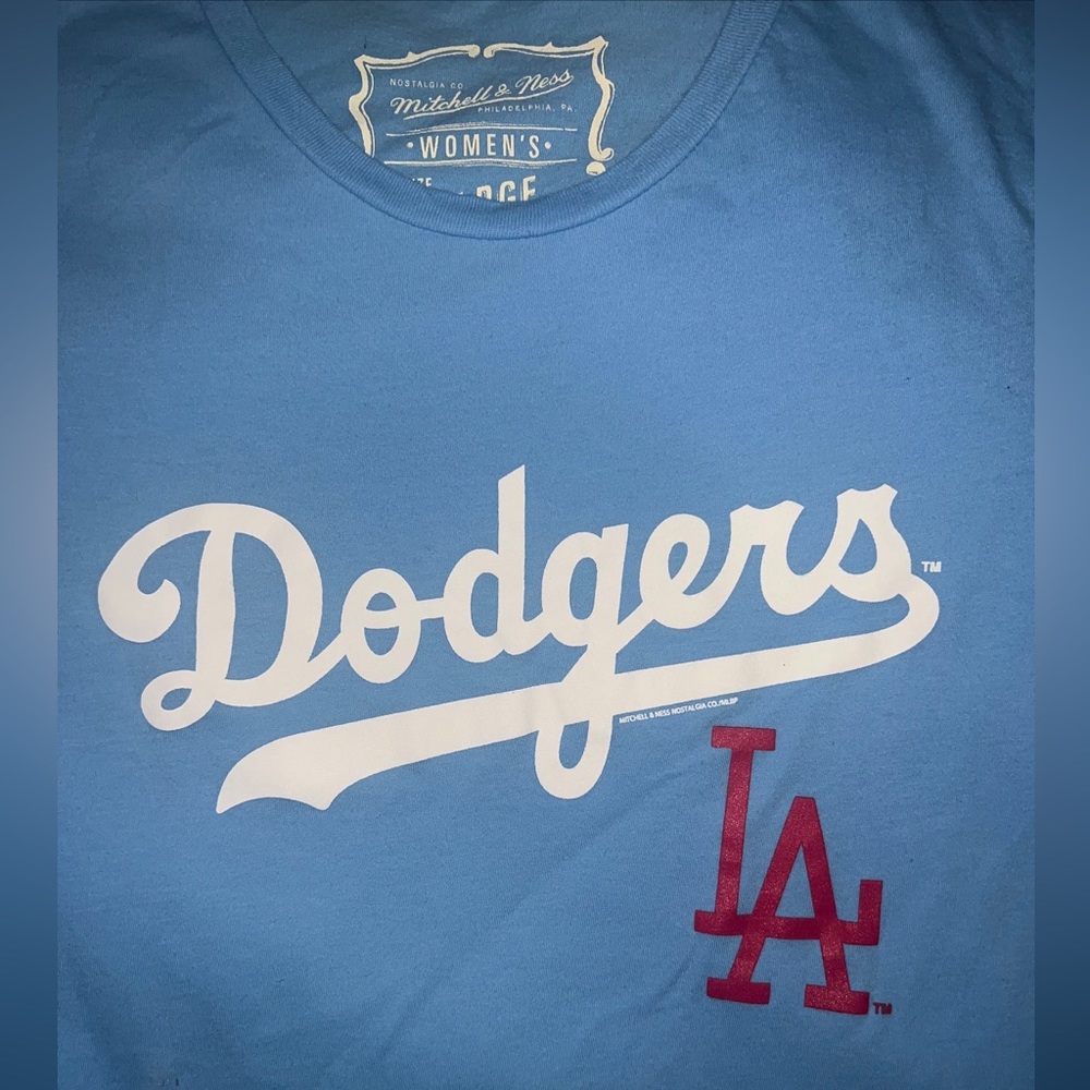 Los Angeles Dodgers Mitchell and Ness WOMEN t-shirt size large
